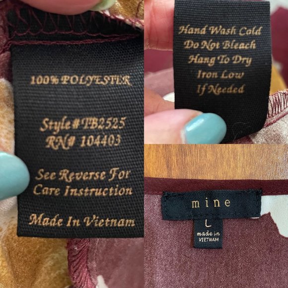 Mine Boutique Ruffle Surplice Cinnamon Rust Floral Wrap Mini Dress Size L - Picture 10 of 11